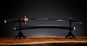 Demon Slayer : Kimetsu no Yaiba Réplique Proplica épée Nichirin (Tanjiro Kamado) Kyojuro Rengoku´s Sword Gueard Ver. 88 cm