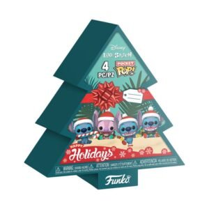 Lilo&Stitch Holiday 2025 pack 4 figurine  Pocket POP! Vinyl Tree Holiday Box 4 cm