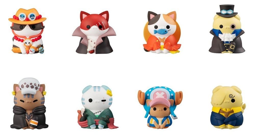 One Piece Blind Box assortiment figurines mini Mega Cat Project NyanPieceNyan! I'm gonna be king of Paw-rates!! (8) (Repeat)