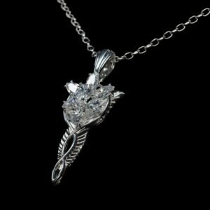 Le Seigneur des Anneaux réplique 1/1 pendentif & collier Arwen Etoile du Soir (argent sterling)