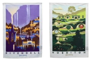 Le Seigneur des Anneaux set de 2 torchons Rivendell & Hobbiton 70 cm